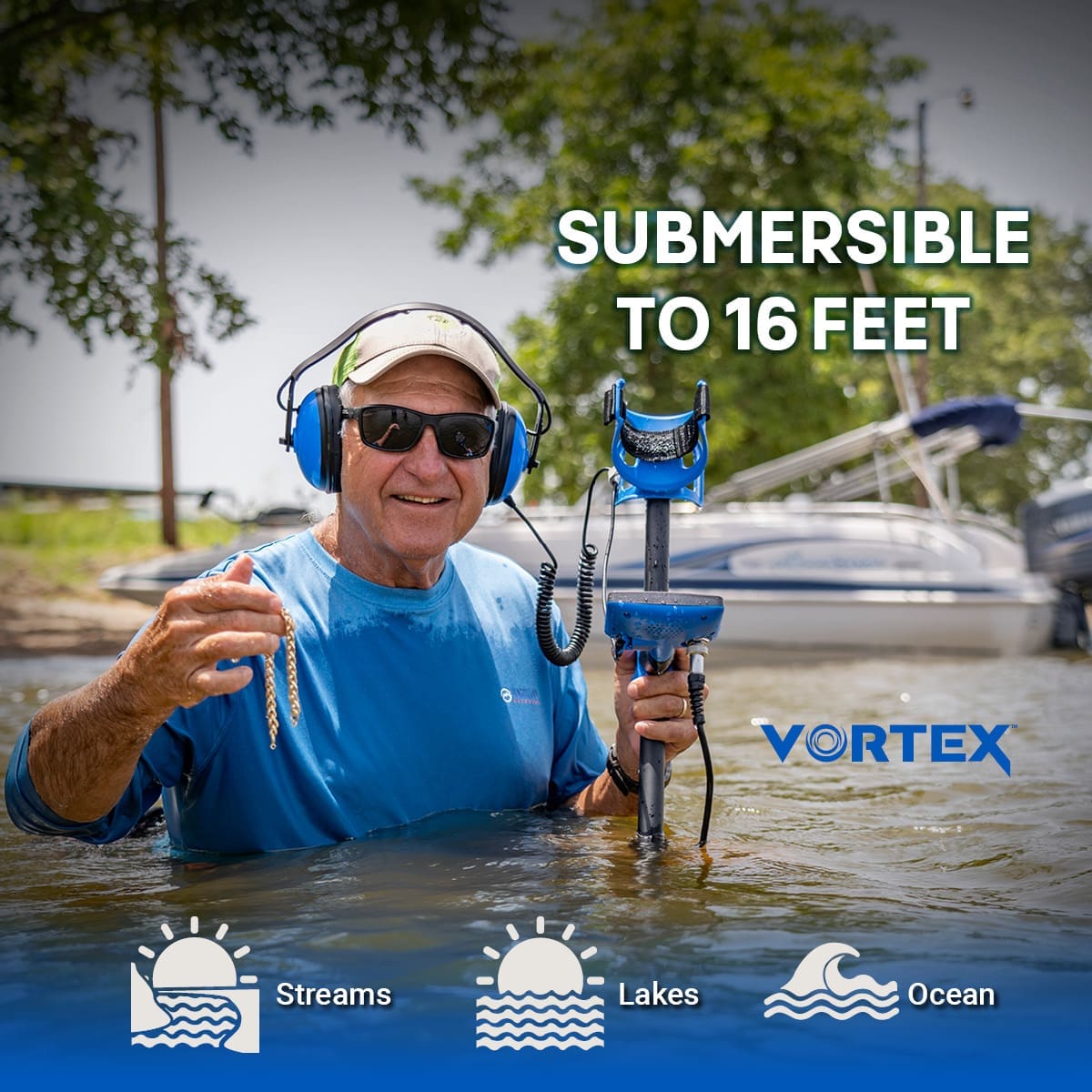 Rize Garrett Vortex VX7 Dedektör - Multi-Salt ayarı, tuzlu kum ve değişken sahil zemininde daha kararlı arama için değerlendirilir.